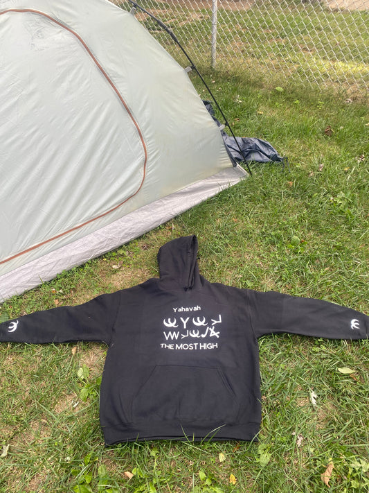 E1/E3YahavahBLK/GLOW/hoodie with fringes