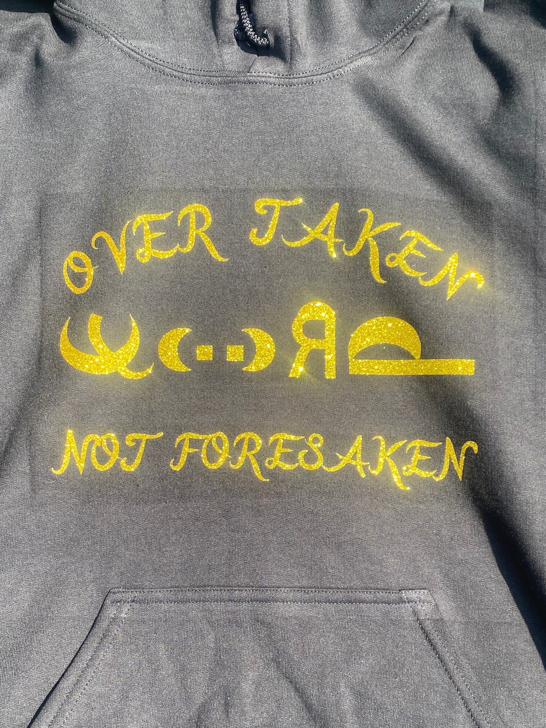Over taken blessings hoodie with gold fringes