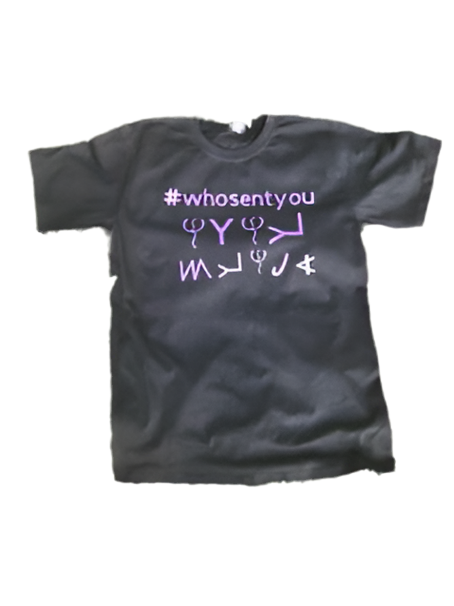 E1# WHOSENTU BLK/PUR with fringes